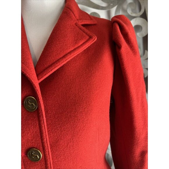 Ralph Lauren Blue Label Womens Jacket Size 8 Orange Wool Gold Buttons - Picture 3 of 10